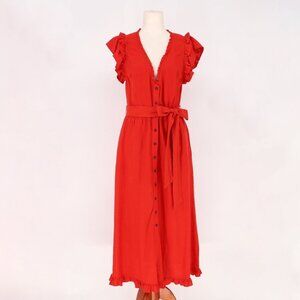 Kate Hudson Happy × Nature Linen Button Down Midi Dress